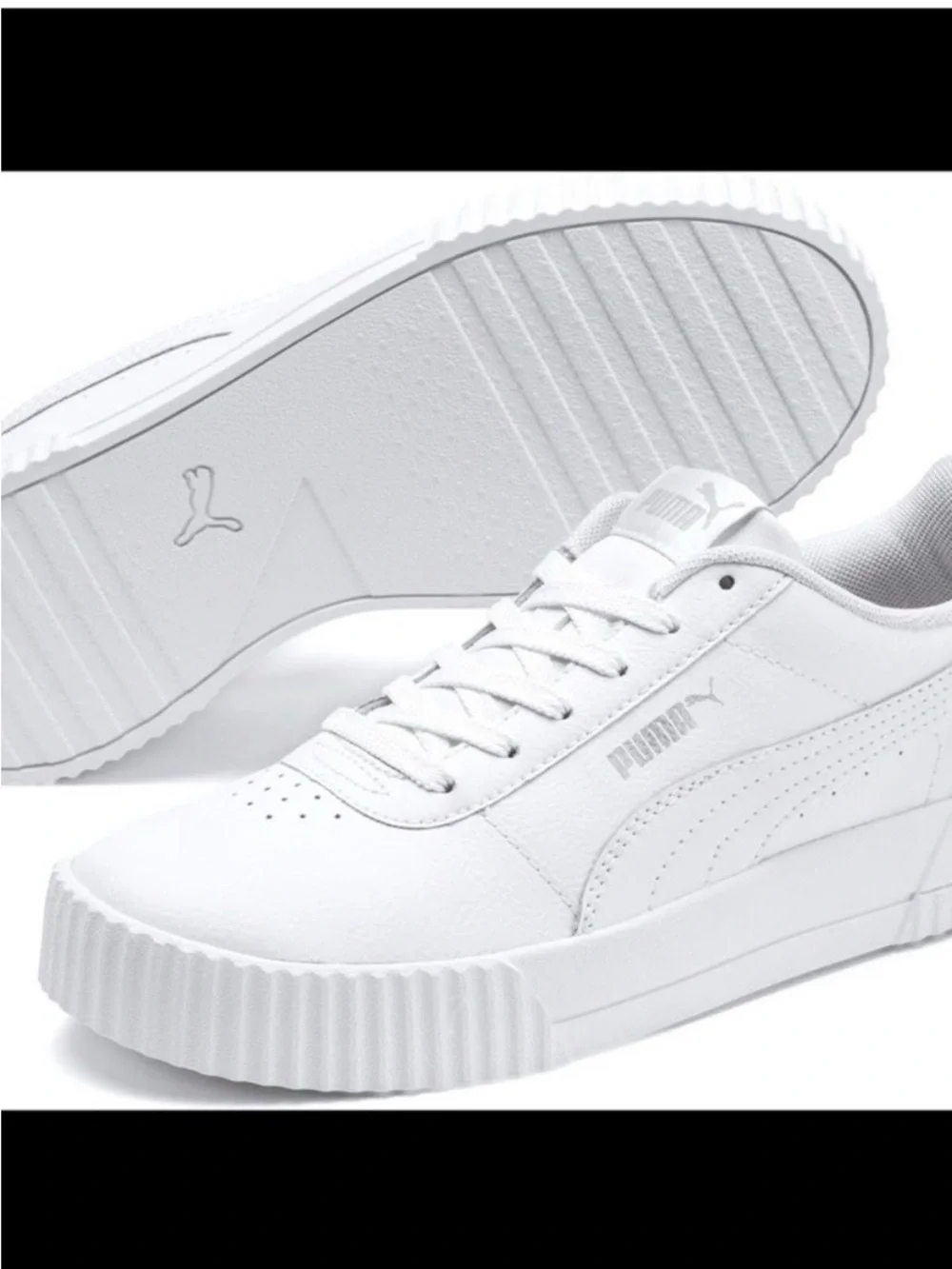 PUMA White Platform Sneakers Size 8.5